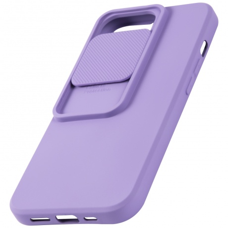 Чехол накладка UNBR?KE soft case with camera slider для iPhone 13 Pro, фиолетовая - фото 4