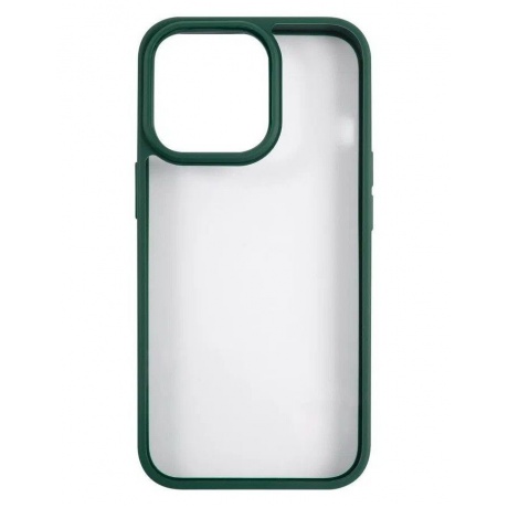 Чехол накладка прозрачная Usams US-BH770 для iPhone 13 Pro силиконовым край темно-зеленый (IP13PPJX02) - фото 1