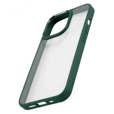 Чехол накладка прозрачная Usams US-BH770 для iPhone 13 Pro силиконовым край темно-зеленый (IP13PPJX02) - фото 2
