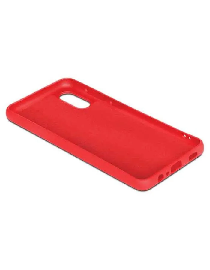 Чехол DF для Samsung Galaxy A02 с микрофиброй Silicone Red sOriginal-27 - фото 3