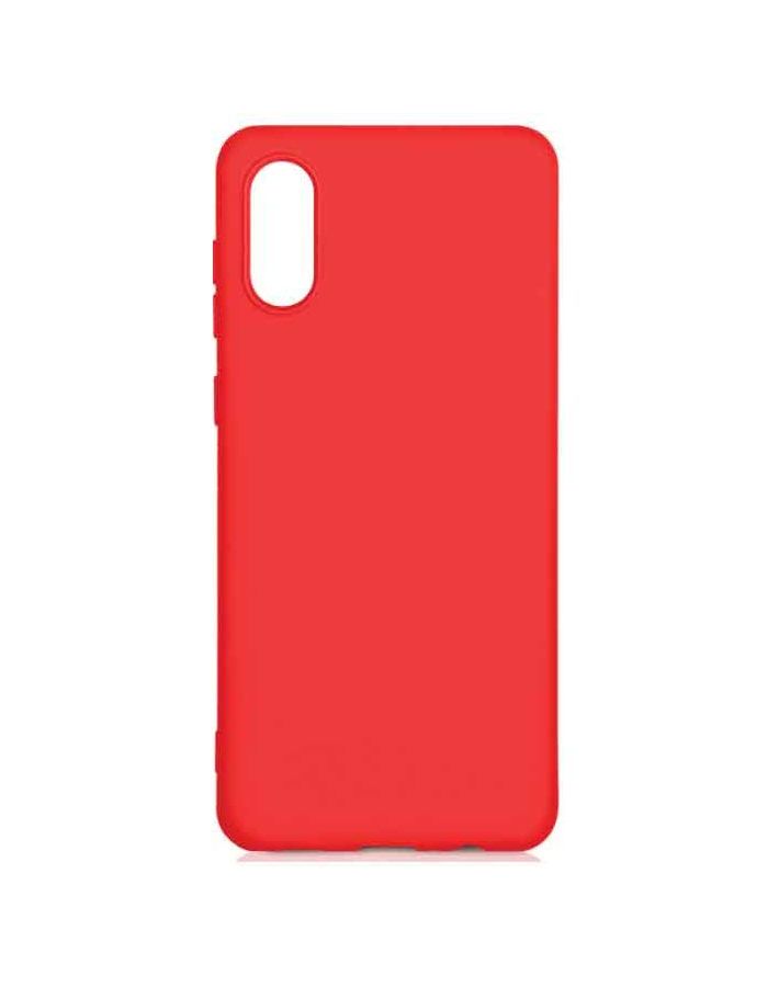 Чехол DF для Samsung Galaxy A02 с микрофиброй Silicone Red sOriginal-27 силиконовый чехол на oneplus 9 pro леон и матильда для ванплас 9 про