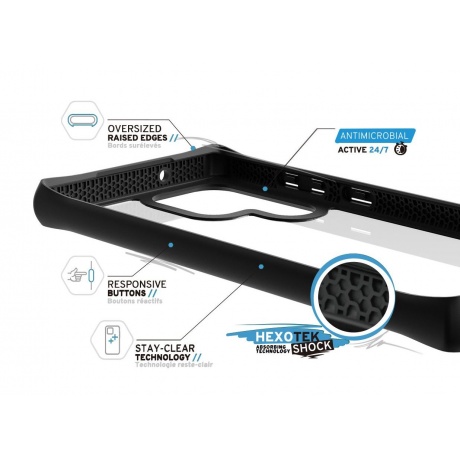 Чехол-накладка ITSKINS HYBRID SOLID для Samsung Galaxy S23 Ultra, черный/прозрачный - фото 11