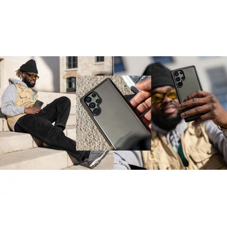 Чехол-накладка ITSKINS HYBRID SOLID для Samsung Galaxy S23 Ultra, черный/прозрачный - фото 8