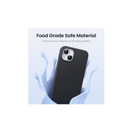 Чехол защитный UGREEN LP625 (90919) Silky Silicone Protective Case для iPhone 14 черный - фото 2