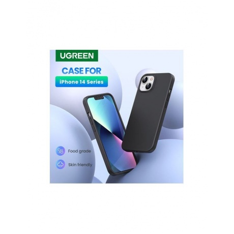 Чехол защитный UGREEN LP625 (90919) Silky Silicone Protective Case для iPhone 14 черный - фото 9