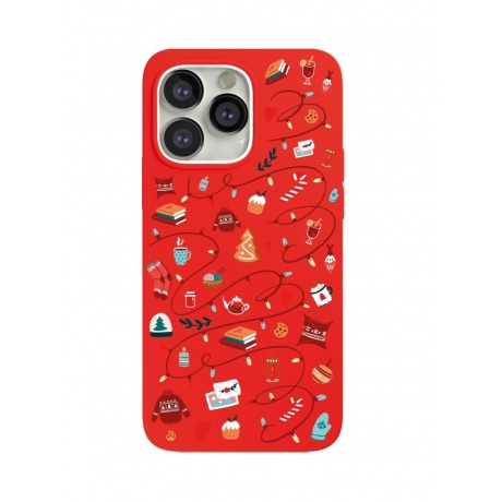 Чехол защитный VLP Art Collection для iPhone 13 Pro, Winter, красный - фото 1