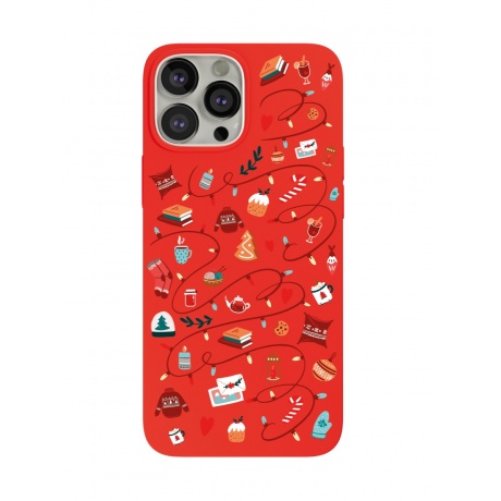 Чехол защитный VLP Art Collection для iPhone 13 ProMax, Winter, красный - фото 1