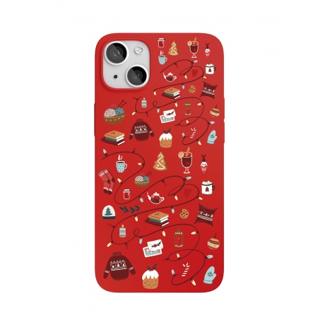 Чехол защитный VLP Art Collection для iPhone 13, Winter, красный - фото 1