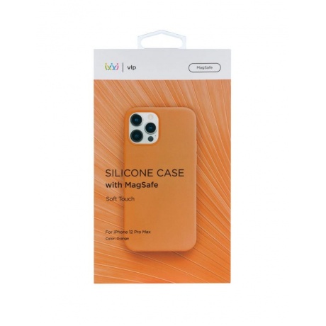 Чехол защитный VLP c MagSafe для iPhone 12 ProMax, оранжевый - фото 7