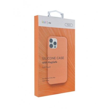 Чехол защитный VLP c MagSafe для iPhone 12 ProMax, оранжевый - фото 8