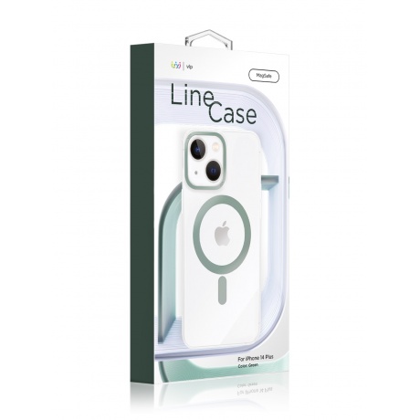 Чехол защитный VLP Line case with MagSafe для iPhone 14 Plus, зеленый - фото 2