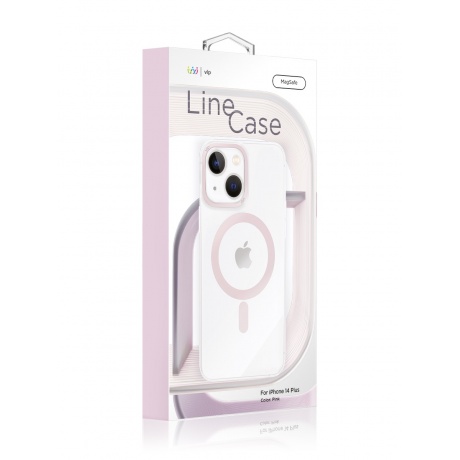 Чехол защитный VLP Line case with MagSafe для iPhone 14 Plus, розовый - фото 2