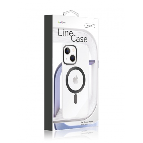 Чехол защитный VLP Line case with MagSafe для iPhone 14 Plus, черный - фото 2