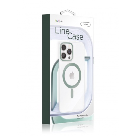Чехол защитный VLP Line case with MagSafe для iPhone 14 Pro, зеленый - фото 2