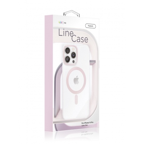 Чехол защитный VLP Line case with MagSafe для iPhone 14 Pro, розовый - фото 2