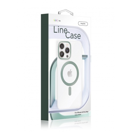 Чехол защитный VLP Line case with MagSafe для iPhone 14 ProMax, зеленый - фото 2