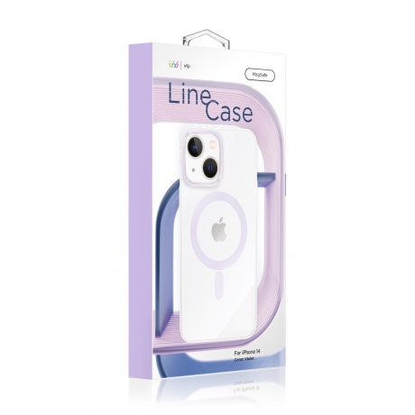 Чехол защитный VLP Line case with MagSafe для iPhone 14, фиолетовый - фото 3