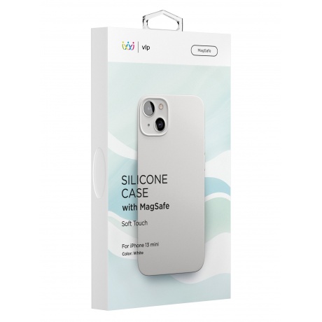 Чехол защитный VLP Silicone case with MagSafe для iPhone 13 mini, белый - фото 4