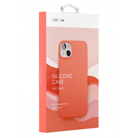 Чехол защитный VLP Silicone case with MagSafe для iPhone 13 mini, коралловый - фото 4