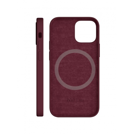 Чехол защитный VLP Silicone case with MagSafe для iPhone 13 mini, марсала - фото 2