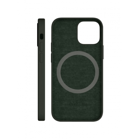 Чехол защитный VLP Silicone case with MagSafe для iPhone 13 mini, темно-зеленый - фото 2