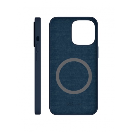 Чехол защитный VLP Silicone case with MagSafe для iPhone 13 Pro, темно-синий - фото 3