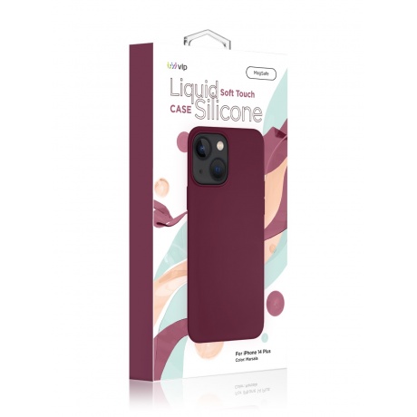 Чехол защитный VLP Silicone case with MagSafe для iPhone 14 Plus, марсала - фото 4