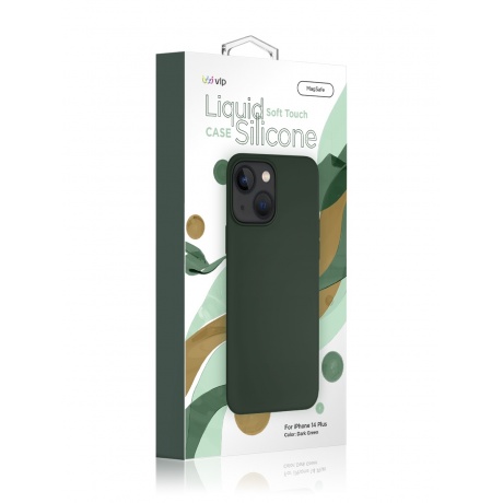 Чехол защитный VLP Silicone case with MagSafe для iPhone 14 Plus, темно-зеленый - фото 5