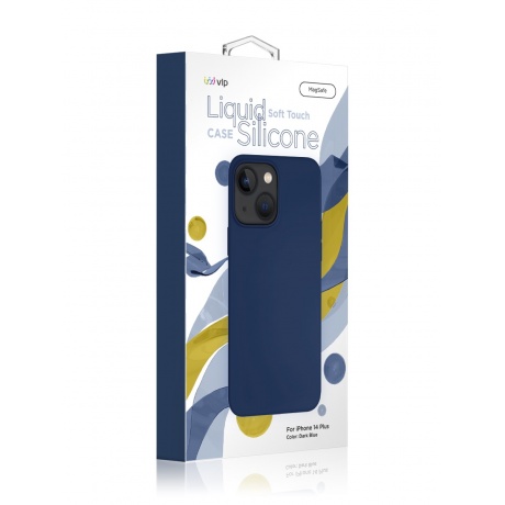 Чехол защитный VLP Silicone case with MagSafe для iPhone 14 Plus, темно-синий - фото 3