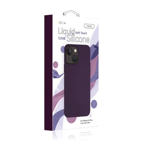Чехол защитный VLP Silicone case with MagSafe для iPhone 14 Plus, темно-фиолетовый - фото 2