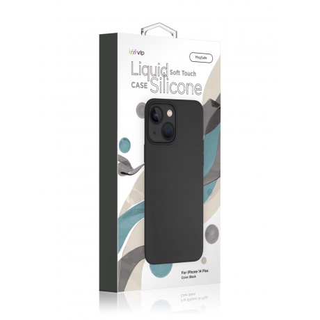 Чехол защитный VLP Silicone case with MagSafe для iPhone 14 Plus, черный - фото 3