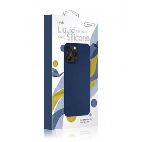 Чехол защитный VLP Silicone case with MagSafe для iPhone 14 Pro, темно-синий - фото 5