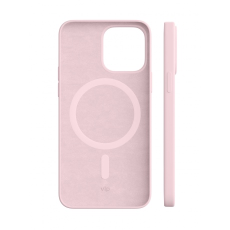 Чехол защитный VLP Silicone case with MagSafe для iPhone 14 ProMax, светло-розовый - фото 2