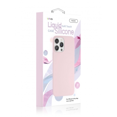 Чехол защитный VLP Silicone case with MagSafe для iPhone 14 ProMax, светло-розовый - фото 5