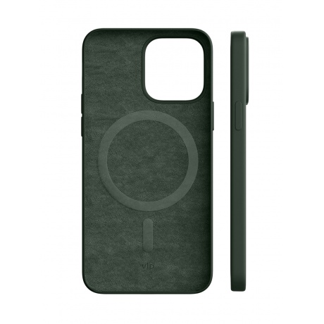 Чехол защитный VLP Silicone case with MagSafe для iPhone 14 ProMax, темно-зеленый - фото 2