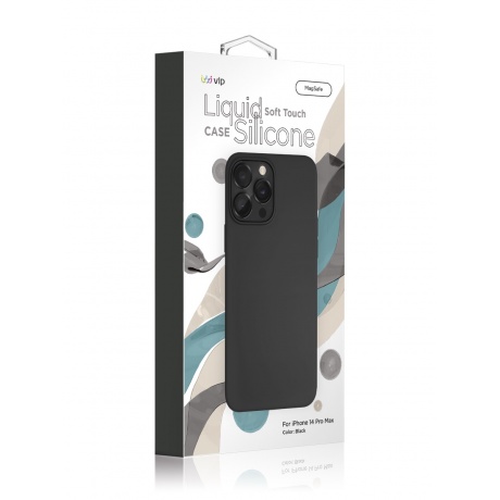 Чехол защитный VLP Silicone case with MagSafe для iPhone 14 ProMax, черный - фото 4