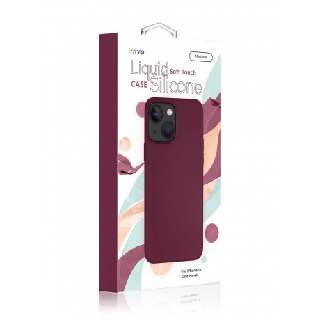 Чехол защитный VLP Silicone case with MagSafe для iPhone 14, марсала - фото 4