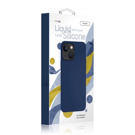 Чехол защитный VLP Silicone case with MagSafe для iPhone 14, темно-синий - фото 4
