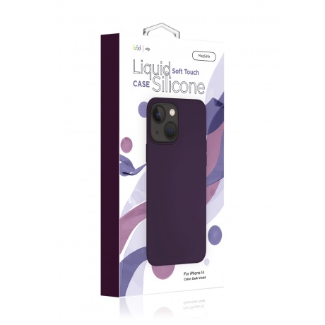 Чехол защитный VLP Silicone case with MagSafe для iPhone 14, темно-фиолетовый - фото 2