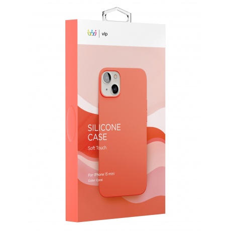 Чехол защитный VLP Silicone case для iPhone 13 mini, коралловый - фото 2