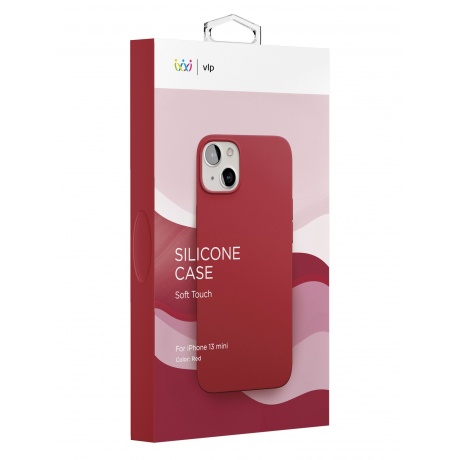 Чехол защитный VLP Silicone case для iPhone 13 mini, красный - фото 3