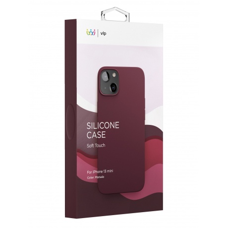 Чехол защитный VLP Silicone case для iPhone 13 mini, марсала - фото 3
