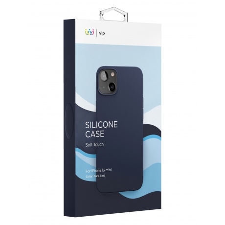 Чехол защитный VLP Silicone case для iPhone 13 mini, темно-синий - фото 3