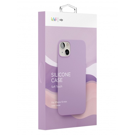 Чехол защитный VLP Silicone case для iPhone 13 mini, фиолетовый - фото 4