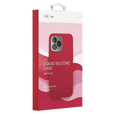 Чехол защитный VLP Silicone case для iPhone 13 Pro, красный - фото 4