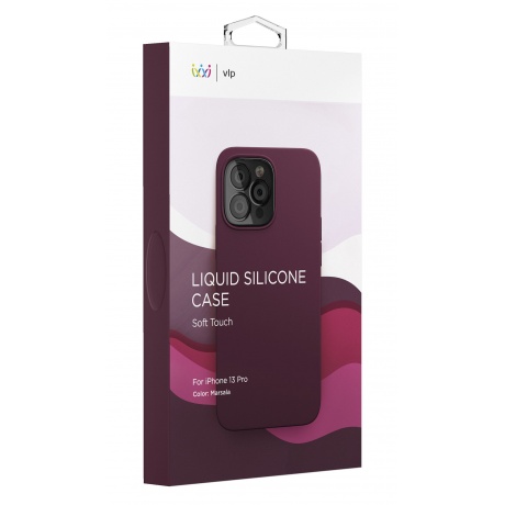 Чехол защитный VLP Silicone case для iPhone 13 Pro, марсала - фото 4