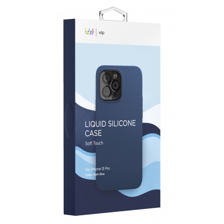 Чехол защитный VLP Silicone case для iPhone 13 Pro, темно-синий - фото 4