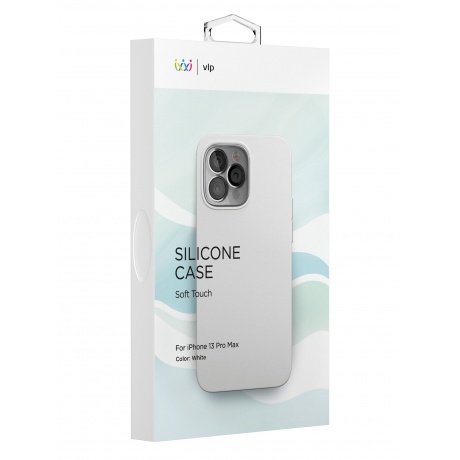 Чехол защитный VLP Silicone case для iPhone 13 ProMax, белый - фото 4