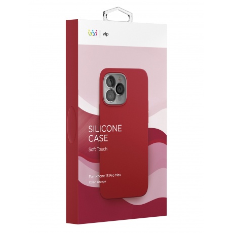 Чехол защитный VLP Silicone case для iPhone 13 ProMax, красный - фото 4