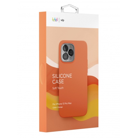 Чехол защитный VLP Silicone case для iPhone 13 ProMax, оранжевый - фото 4